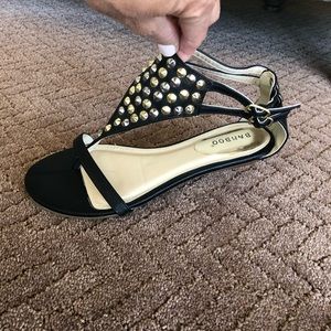 Studded Sandal Wedge Flats